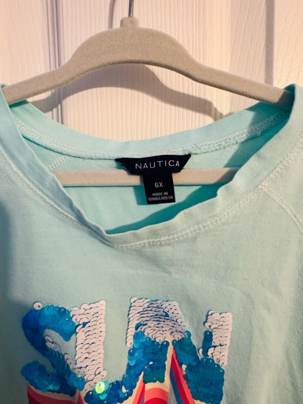Nautica Girls Light Aqua Graphic 'SUN' Casual Dress - Picture 3 of 4